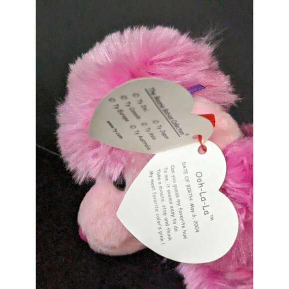 TY Beanie Baby - OOH-LA-LA the Pink Poodle Dog (6 inch) - MWMTs Stuffed Animal - Picture 9 of 11